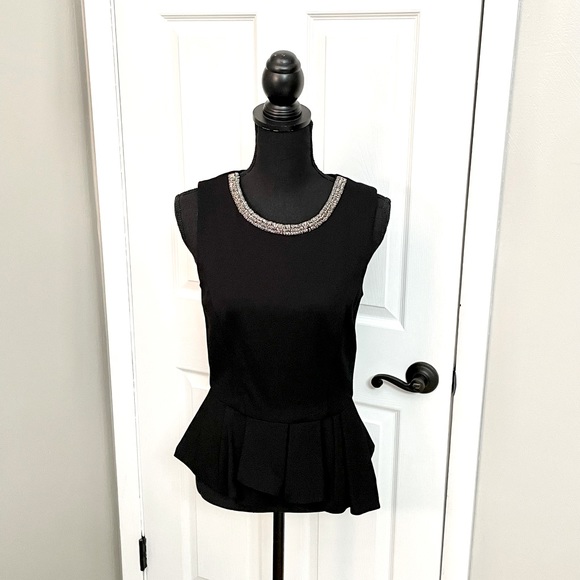 White House Black Market Beaded Topđź–¤ - Picture 1 of 9